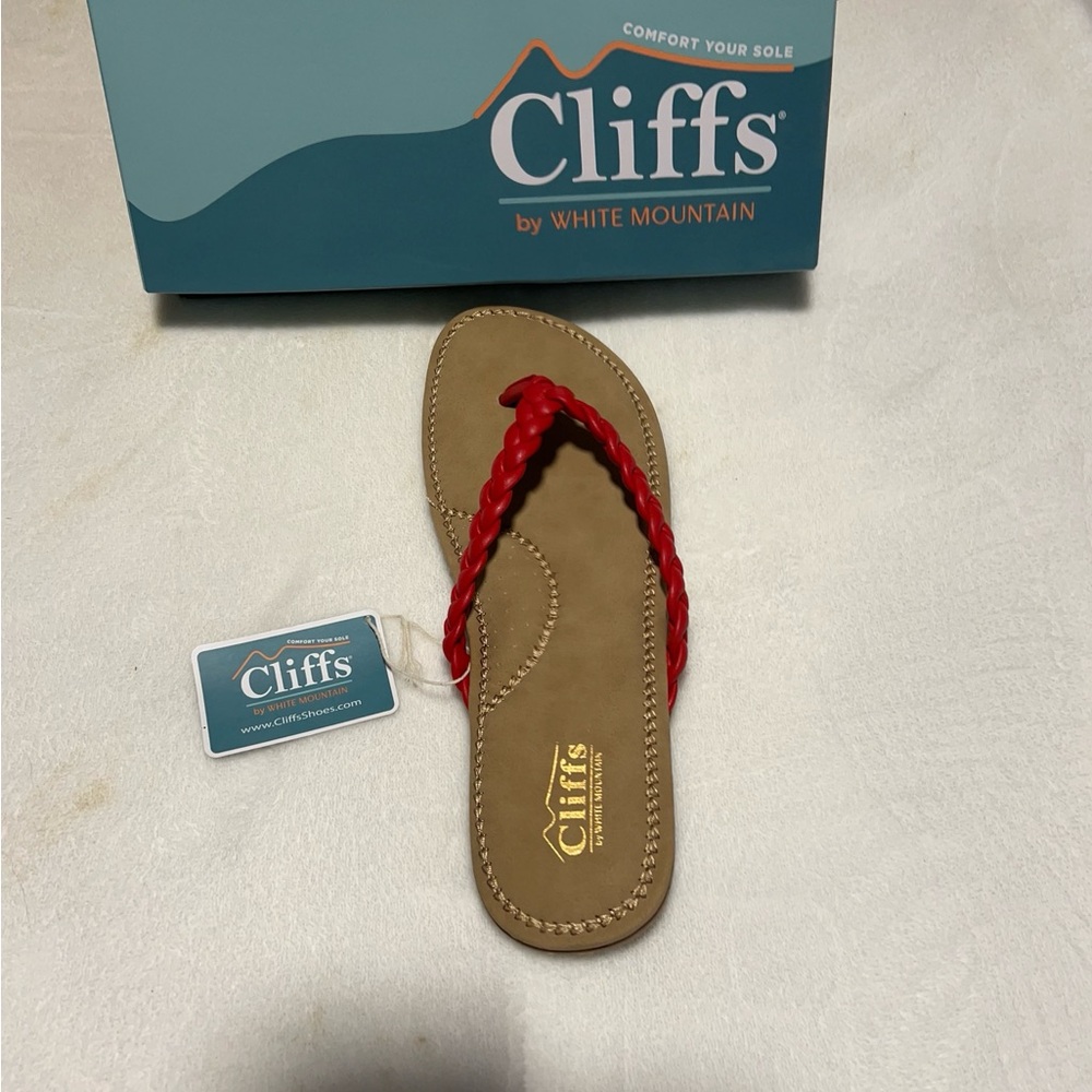 Cliffs by WHITE MOUNTAIN Red Braided Strap Sandals. New with tags!